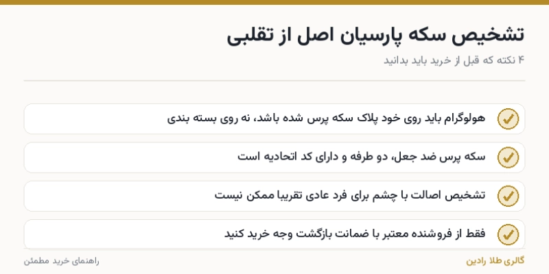 تشخیص اصالت سکه پارسیان ۷۰۰ سوت ۱۸ عیار