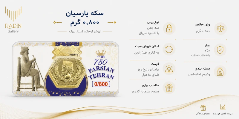 مشخصات سکه پارسیان 800 سوت