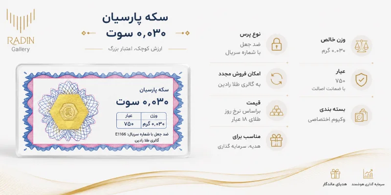 سکه پارسیان ۳۰ سوت