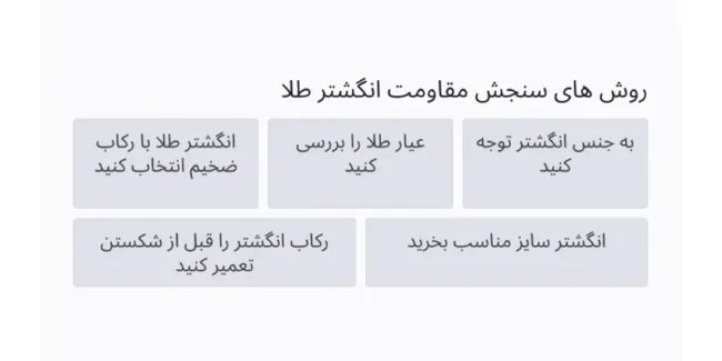 اینفوگرافیک روش های سنجش مقاومت سایز انگشتر