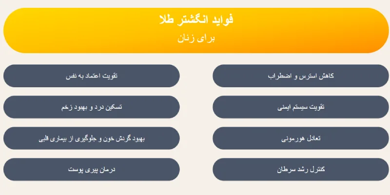 فایده انگشتر طلا برای زنان