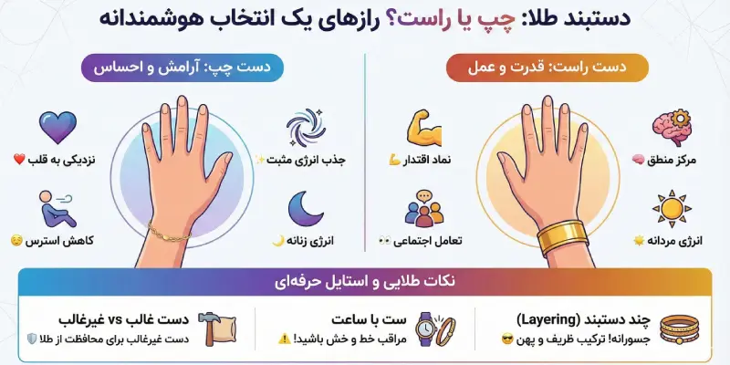 دستبند طلا را کدام دست ببندیم؟