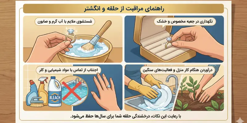 راهنمای مراقبت و نگهداری از حلقه و انگشتر