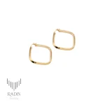 گوشواره طلای قاب مربع