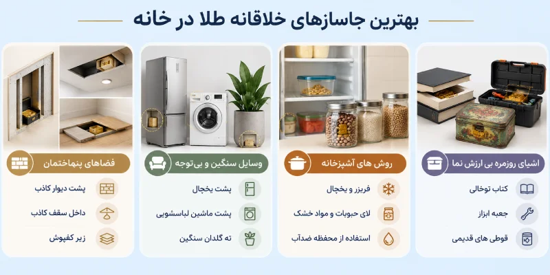 بهترین جاسازهای خلاقانه طلا در خانه